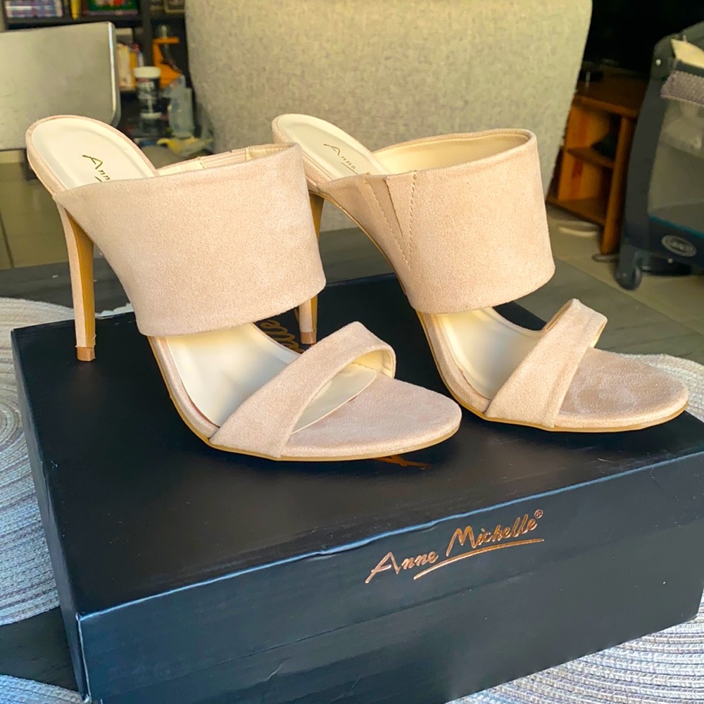 Stiletto heel mule sandals